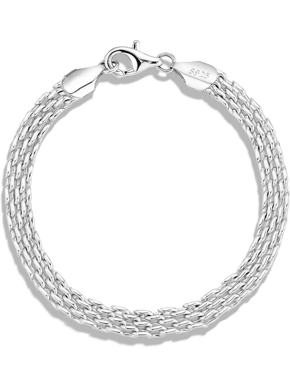 Elegant 925 Sterling Silver Mesh Bracelet for Women - Stylish Jewelry Accessory